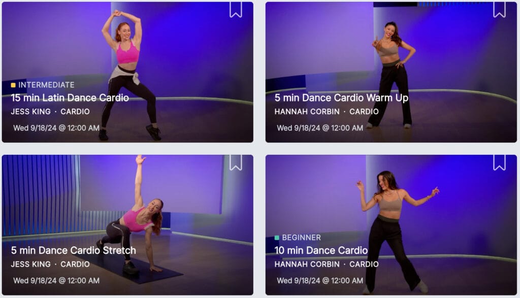 New Dance Cardio classes released on September 18, 2024.